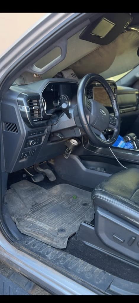 Ford F-150 interior before deep cleaning detail